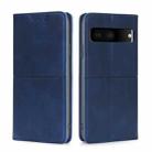 For Google Pixel 7 5G Cow Texture Magnetic Horizontal Flip Leather Phone Case(Blue) - 1