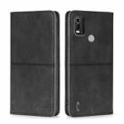 For Nokia C21 Plus Cow Texture Magnetic Horizontal Flip Leather Phone Case(Black) - 1