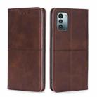 For Nokia G21/G11 Cow Texture Magnetic Horizontal Flip Leather Phone Case(Dark Brown) - 1