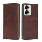 For OnePlus Nord 2T Cow Texture Magnetic Horizontal Flip Leather Phone Case(Dark Brown) - 1