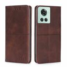 For OnePlus Ace/10R Cow Texture Magnetic Horizontal Flip Leather Phone Case(Dark Brown) - 1