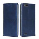 For ZTE Tempo X/Vantage/Z839/N9137 Cow Texture Magnetic Horizontal Flip Leather Phone Case(Blue) - 1