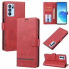 For OPPO Reno6 Pro Classic Wallet Flip Leather Phone Case(Red) - 1