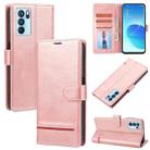For OPPO Reno6 Pro Classic Wallet Flip Leather Phone Case(Pink) - 1