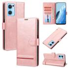 For OPPO Reno7 SE Classic Wallet Flip Leather Phone Case(Pink) - 1