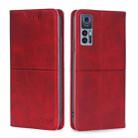 For TCL 30 5G/30+ 5G Cow Texture Magnetic Horizontal Flip Leather Phone Case(Red) - 1