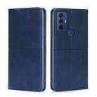 For TCL 30 SE/306/305/Sharp Aqous V6/V6 Plus Cow Texture Magnetic Horizontal Flip Leather Phone Case(Blue) - 1