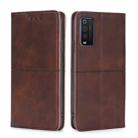 For TCL 205 Cow Texture Magnetic Horizontal Flip Leather Phone Case(Dark Brown) - 1