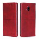 For Fujitsu Arrows F-52B Cow Texture Magnetic Horizontal Flip Leather Phone Case(Red) - 1