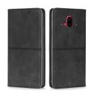 For Fujitsu Arrows F-52B Cow Texture Magnetic Horizontal Flip Leather Phone Case(Black) - 1