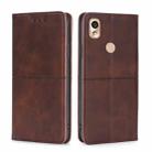 For Kyocera KY-51B Cow Texture Magnetic Horizontal Flip Leather Phone Case(Dark Brown) - 1