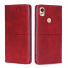 For Kyocera KY-51B Cow Texture Magnetic Horizontal Flip Leather Phone Case(Red) - 1