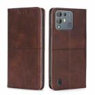 For Blackview A55 Pro Cow Texture Magnetic Horizontal Flip Leather Phone Case(Dark Brown) - 1