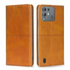 For Blackview A55 Pro Cow Texture Magnetic Horizontal Flip Leather Phone Case(Light Brown) - 1