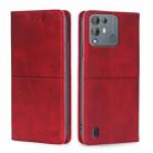 For Blackview A55 Pro Cow Texture Magnetic Horizontal Flip Leather Phone Case(Red) - 1