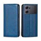 For OPPO K10 5G Grid Texture Magnetic Flip Leather Phone Case(Blue) - 1