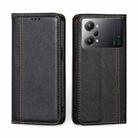 For OPPO K10 Pro 5G Grid Texture Magnetic Flip Leather Phone Case(Black) - 1