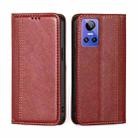 For OPPO Realme GT Neo3 Grid Texture Magnetic Flip Leather Phone Case(Red) - 1