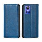 For OPPO Realme GT Neo3 Grid Texture Magnetic Flip Leather Phone Case(Blue) - 1