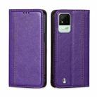 For OPPO Realme Narzo 50i Grid Texture Magnetic Flip Leather Phone Case(Purple) - 1