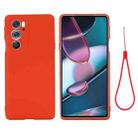 For Motorola Edge 30 Pro / Edge+ 2022 Pure Color Liquid Silicone Shockproof Phone Case(Red) - 1