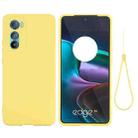 For Motorola Edge 30 Pure Color Liquid Silicone Shockproof Phone Case(Yellow) - 1