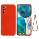 For Motorola Moto G52 4G/G82 Pure Color Liquid Silicone Shockproof Phone Case(Red) - 1