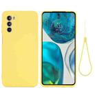 For Motorola Moto G52 4G/G82 Pure Color Liquid Silicone Shockproof Phone Case(Yellow) - 1