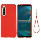 For Sony Xperia 10 IV Pure Color Liquid Silicone Shockproof Phone Case(Red) - 1