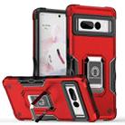 For Google Pixel 7 Pro 5G Ring Holder Non-slip Armor Phone Case(Red) - 1