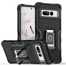 For Google Pixel 7 Pro 5G Ring Holder Non-slip Armor Phone Case(Black) - 1