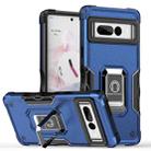 For Google Pixel 7 Pro 5G Ring Holder Non-slip Armor Phone Case(Blue) - 1