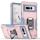 For Google Pixel 7 Pro 5G Ring Holder Non-slip Armor Phone Case(Rose Gold) - 1