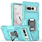 For Google Pixel 7 Pro 5G Ring Holder Non-slip Armor Phone Case(Mint Green) - 1