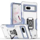 For Google Pixel 7 5G Ring Holder Non-slip Armor Phone Case(White) - 1