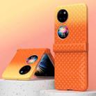 For Huawei P50 Pocket Rainbow Gradient Hinge Shockproof Phone Case(Orange Yellow) - 1