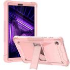 For Lenovo Tab M10 Plus Silicone + PC Holder Shockproof Tablet Case(Rose Gold) - 1