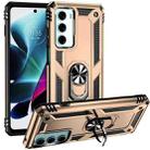 For Motorola Moto G200 5G Shockproof TPU + PC Holder Phone Case(Gold) - 1