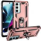 For Motorola Moto G200 5G Shockproof TPU + PC Holder Phone Case(Rose Gold) - 1