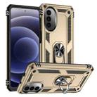 For Motorola Moto G52 Shockproof TPU + PC Holder Phone Case(Gold) - 1