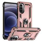 For Motorola Moto G52 Shockproof TPU + PC Holder Phone Case(Rose Gold) - 1