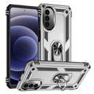 For Motorola Moto G52 Shockproof TPU + PC Holder Phone Case(Silver) - 1