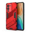 For vivo S15 Punk Armor PC + TPU Phone Case with Holder(Red) - 1