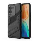 For vivo S15 Pro Punk Armor PC + TPU Phone Case with Holder(Black) - 1