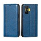 For Xiaomi Redmi K50 Gaming / Poco F4 GT Grid Texture Magnetic Flip Leather Phone Case(Blue) - 1