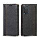 For Xiaomi Redmi Note 11 Global / Note 11S Grid Texture Magnetic Flip Leather Phone Case(Black) - 1