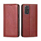 For Xiaomi Redmi Note 11 Global / Note 11S Grid Texture Magnetic Flip Leather Phone Case(Red) - 1