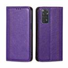 For Xiaomi Redmi Note 11 Global / Note 11S Grid Texture Magnetic Flip Leather Phone Case(Purple) - 1