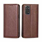 For Xiaomi Redmi Note 11 Global / Note 11S Grid Texture Magnetic Flip Leather Phone Case(Brown) - 1