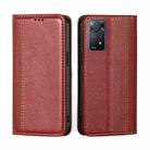 For Xiaomi Redmi Note 11 Pro 4G/5G Global Grid Texture Magnetic Flip Leather Phone Case(Red) - 1